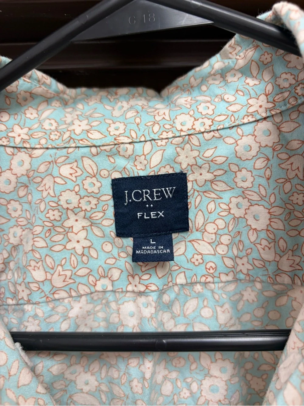 J. Crew Flex Men’s Light Mint Floral Button-Down Shirt Large
